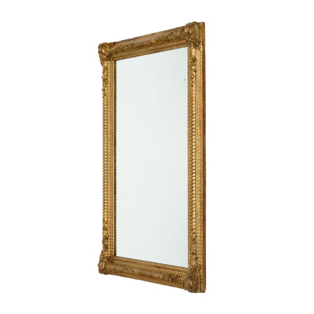 Classic, French Antique, Napoleon III Gold Leaf Mirror For Sale In Austin - Image 6 of 9