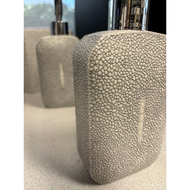 "Shagreen" Bath Accessory Soap/Lotion Dispenser by Kassatex For Sale In Los Angeles - Image 6 of 10