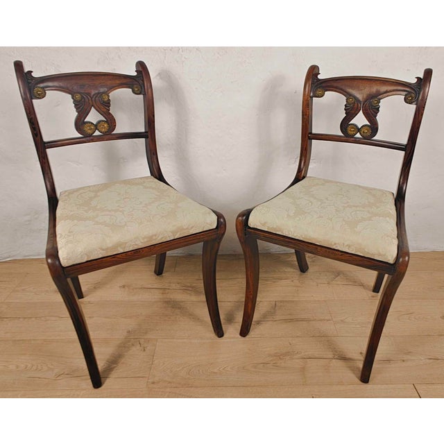 Victorian Chairs in Carved Upholstered Mahogany, 1890, Set of 2 For Sale - Image 3 of 18