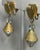 Art Nouveau 1940s Aurora and Gold Dangle Earrings With Hinge-Back Clasp - 2 Pieces For Sale - Image 3 of 5