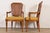 Henredon French Regency Louis XVI Carved Walnut Cane Back Armchairs, Pair For Sale - Image 10 of 14