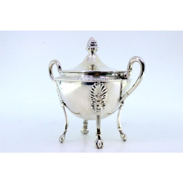 Silver Sugar Bowl with Reliefs and Friezes For Sale - Image 4 of 6