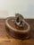Wood Vintage Leather Decorative Box Attributed to Maitland Smith With Metal Monkey For Sale - Image 7 of 9