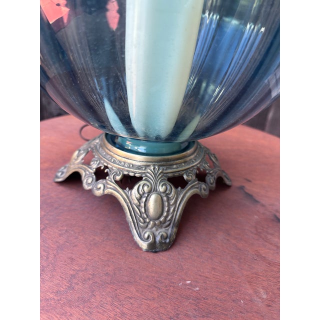 Mid-Century Modern Mid 20th Century Hollywood Regency Mod Glass Lamp For Sale - Image 3 of 5