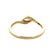 Graceful 18K yellow gold signet-style ring showcasing a marquise diamond in a four-prong setting. The flowing gold...