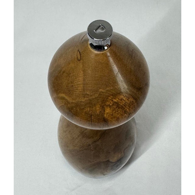 Wood 1990s Handcrafted Turned Wood Pepper Mill Grinder Australian Tea Tree and Honduran Rosewood For Sale - Image 7 of 11