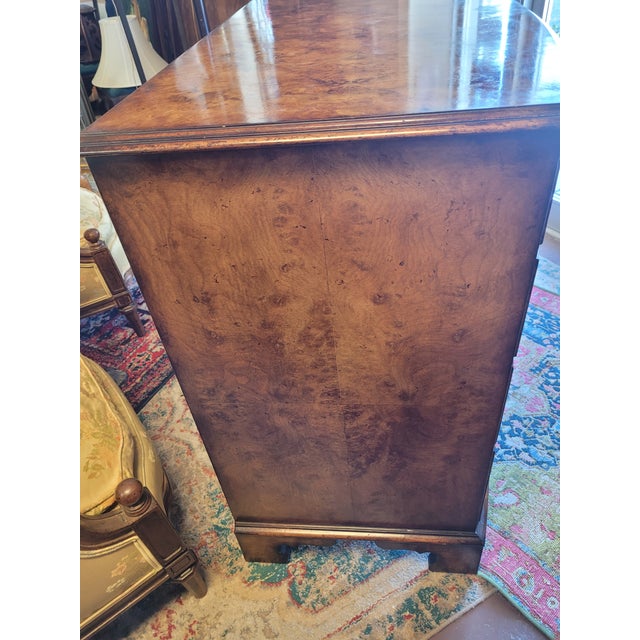 Lloyd Buxton Chippendale 5 Drawer Burlwood Dresser For Sale - Image 10 of 11