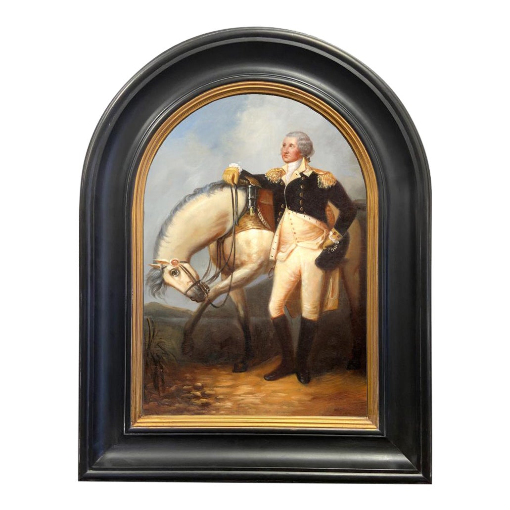 General Washington With Horse Framed Oil Painting, Framed Chairish