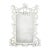 Ornate Rococo Antiqued Mirror in White With Avian Crest For Sale