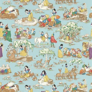 Sanderson Snow White Wallpaper in Puddle blue - a Sample
