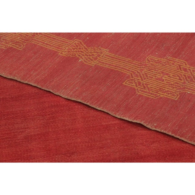 Brick Red Antique Art Deco Oushak Wool Rug by Rug & Kilim, Open Field Design, 1920-1929 For Sale - Image 8 of 9