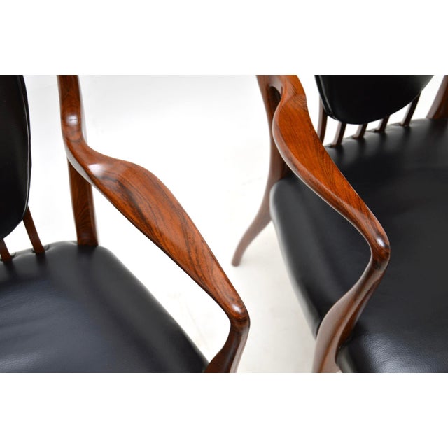 Vintage Carver Armchairs attributed to Andrew Milne, 1950s, Set of 2 For Sale - Image 9 of 11