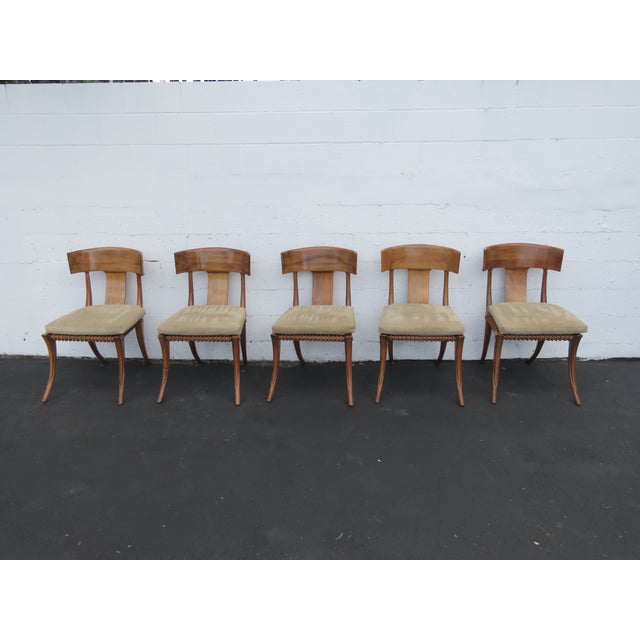 Mid-Century Modern Kreiss Klismos Mid Century Modern Dining Chairs Solid Wood Set of Five 6439a For Sale - Image 3 of 18