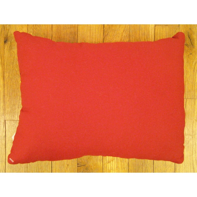 Decorative Antique Jacquard Tapestry Pillow with Floral Elements Allover For Sale - Image 4 of 4