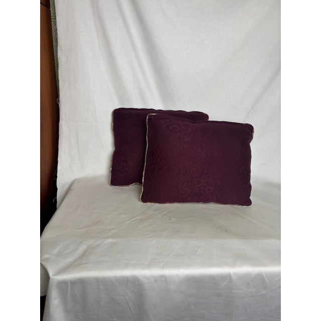 Pair of Mauve & Plum Pillows For Sale In Chicago - Image 6 of 7