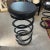 1990s Helix Co Industrial Metal Spring and Leather Chair Bar Stool Vintage For Sale - Image 5 of 9