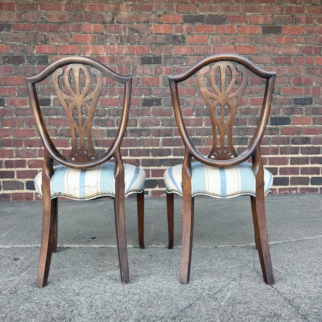 Pair of Hepplewhite Style Dining Chairs For Sale - Image 10 of 12
