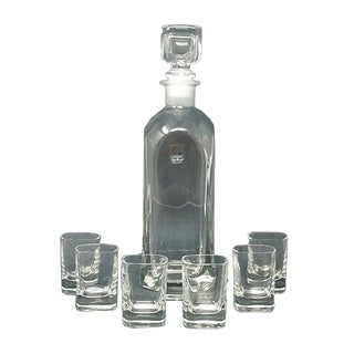 Decanter & Glasses Set by Luigi Bormioli, Set of 7 For Sale