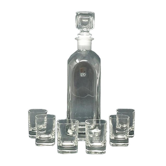 Decanter & Glasses Set by Luigi Bormioli, Set of 7 For Sale