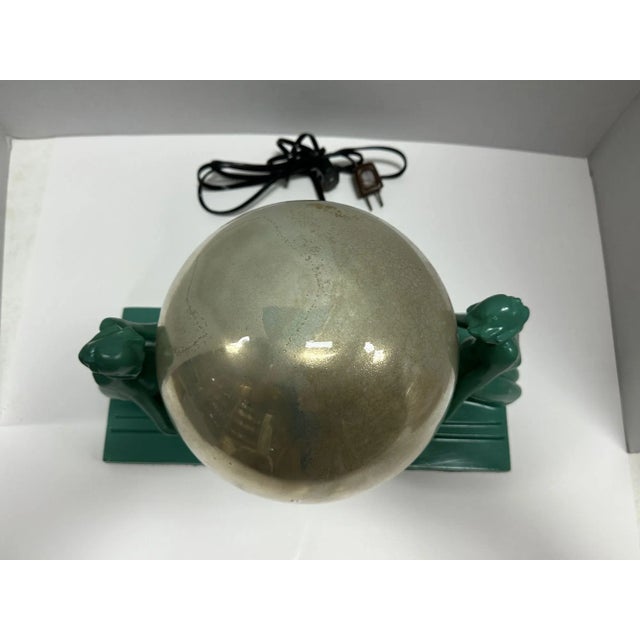 Frankart Art Deco Nude Female Figurals With 1920s Mercury Glass Globe For Sale In Los Angeles - Image 6 of 11