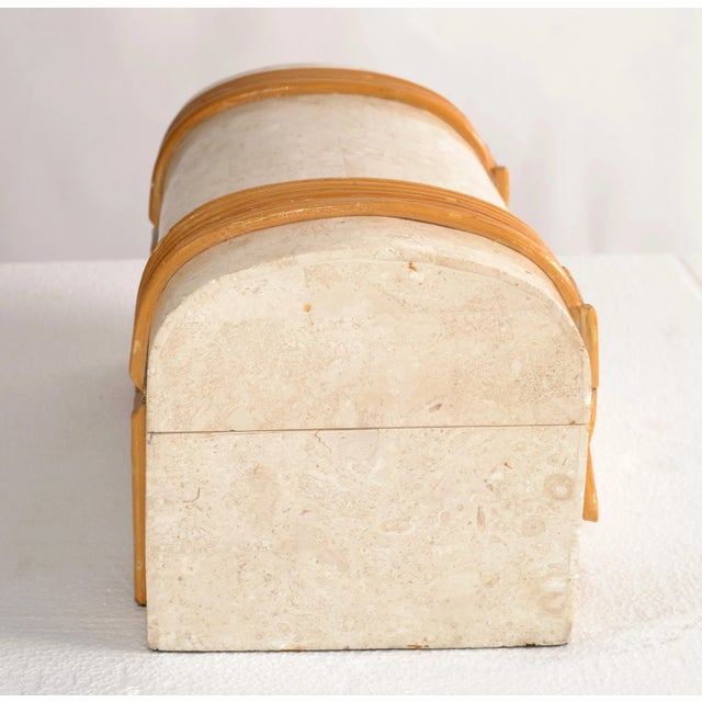 Maitland - Smith Renoir Designs Marble Soapstone Bamboo Hollywood Regency Box For Sale - Image 4 of 12