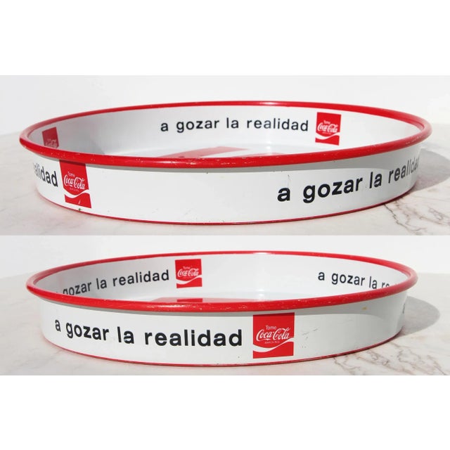 Red 1970s Rare Coca-Cola Advertising Serving Tray, Venezuela For Sale - Image 8 of 13