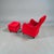 Senta armchair / hocker / ottoman by Gerard van den Berg for Wittmann / red velvet upholstery / marked Stunning condition...