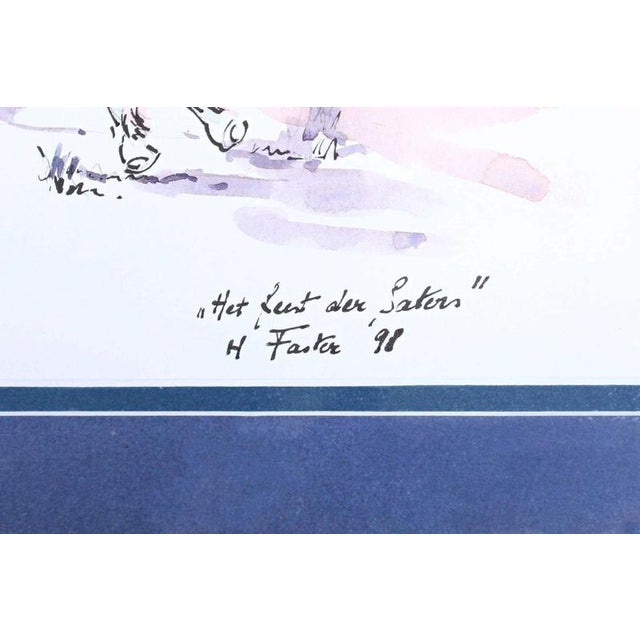 H. Faster, Feast of Satan, 1998, Watercolor on Paper, Framed For Sale - Image 3 of 4