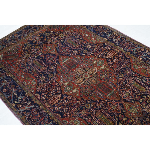 Textile Late 18th Century Antique Mohtasham Kashan Rug 4'4'' X 6'6'' For Sale - Image 7 of 11