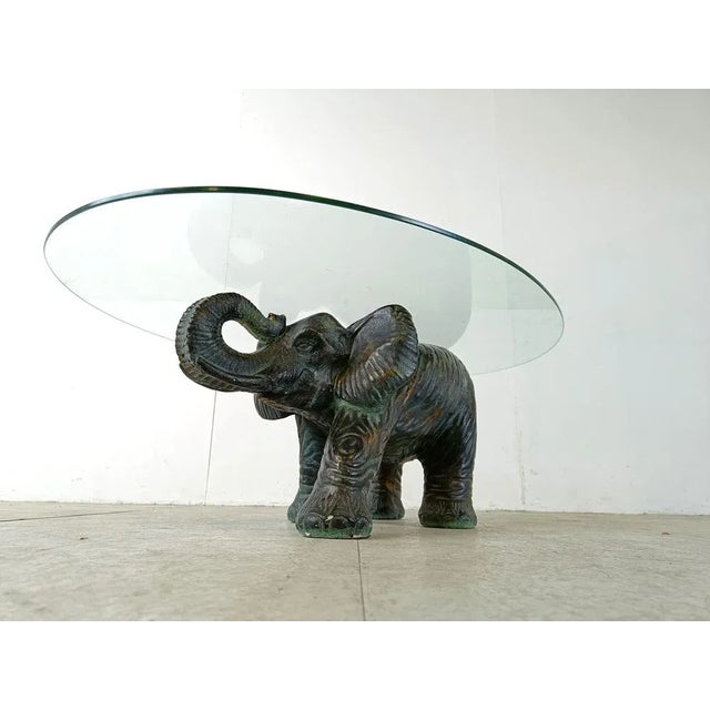 Vintage Plaster Elephant Coffee Table, 1970s For Sale - Image 11 of 11