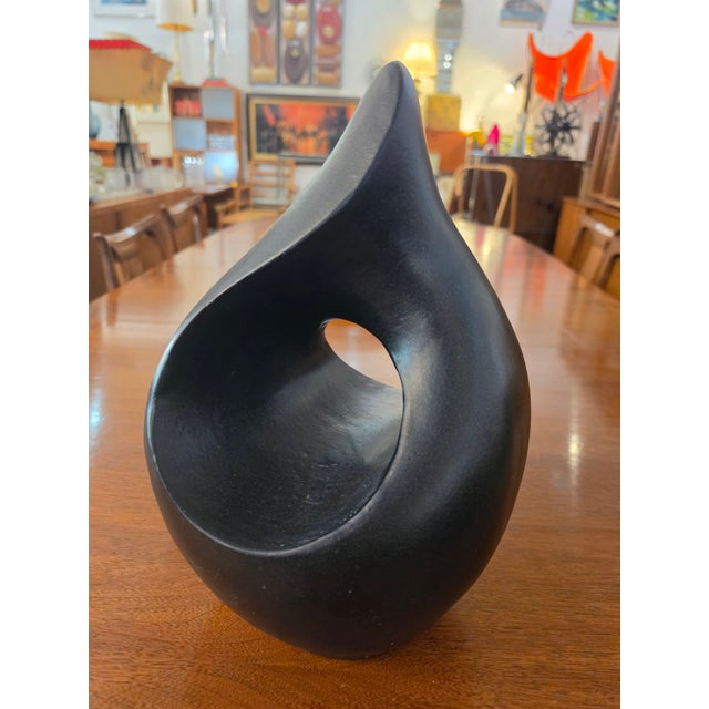 VTG MCM Brutalist Sculpture Handmade Terracotta Pottery Flame Minimalist Art For Sale - Image 10 of 12