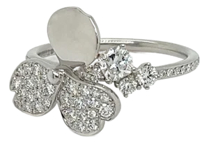 Tiffany & Co. Paper Flower 0.56ct Diamond Platinum Floral Ring - Size 7
