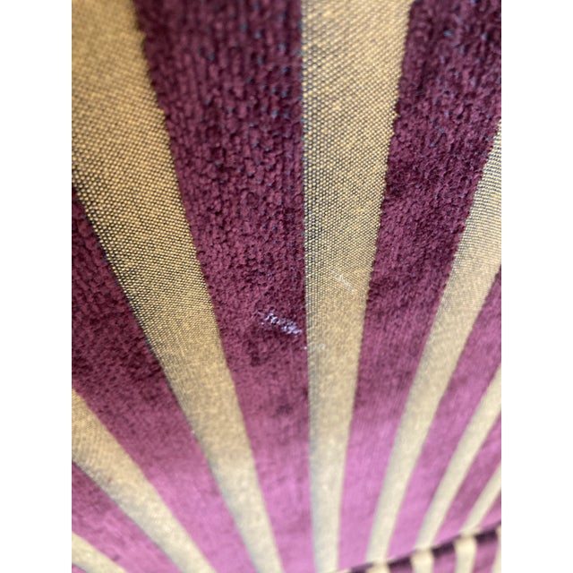 Vintage Burgundy and Gold Striped Club Chair in Corduroy Fabric by Norwalk Furniture For Sale - Image 10 of 11