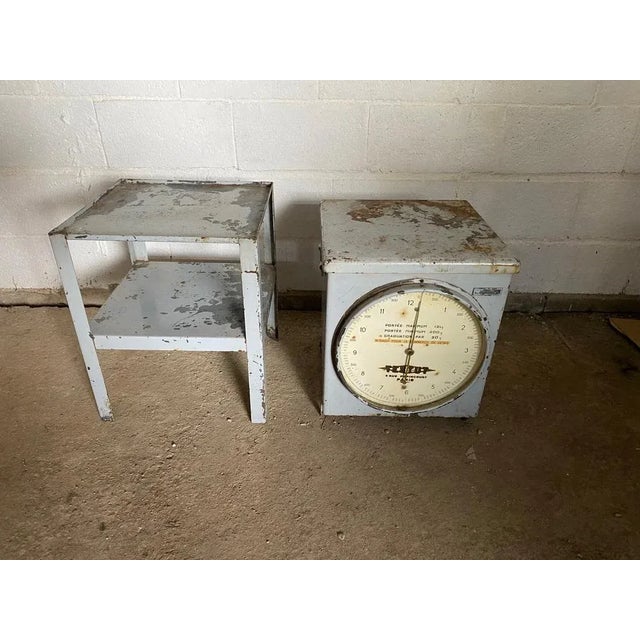 Gray Vintage Industrial Metal Scale, 1950, Set of 2 For Sale - Image 8 of 10