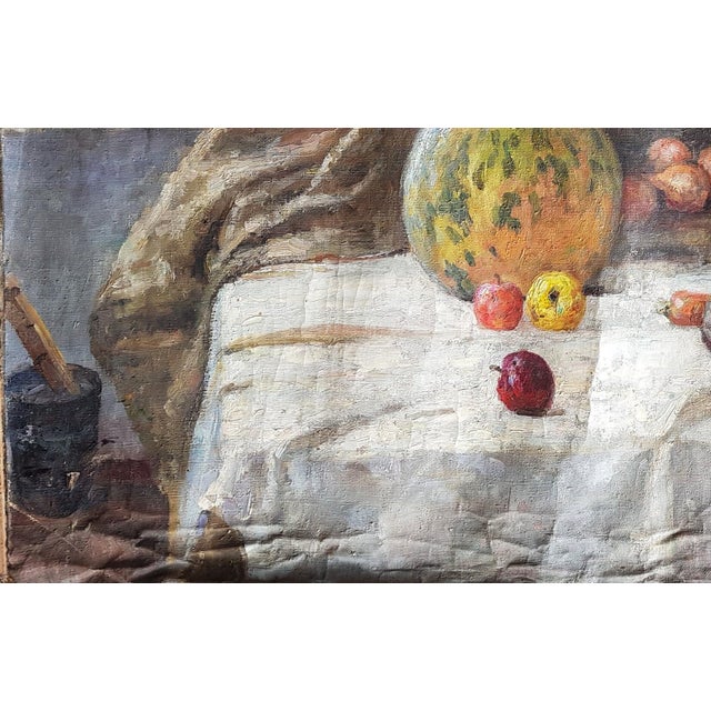 Antique Still Life Oil Painting, Ukrainian Soviet Art, 1978 75-116 For Sale - Image 4 of 6