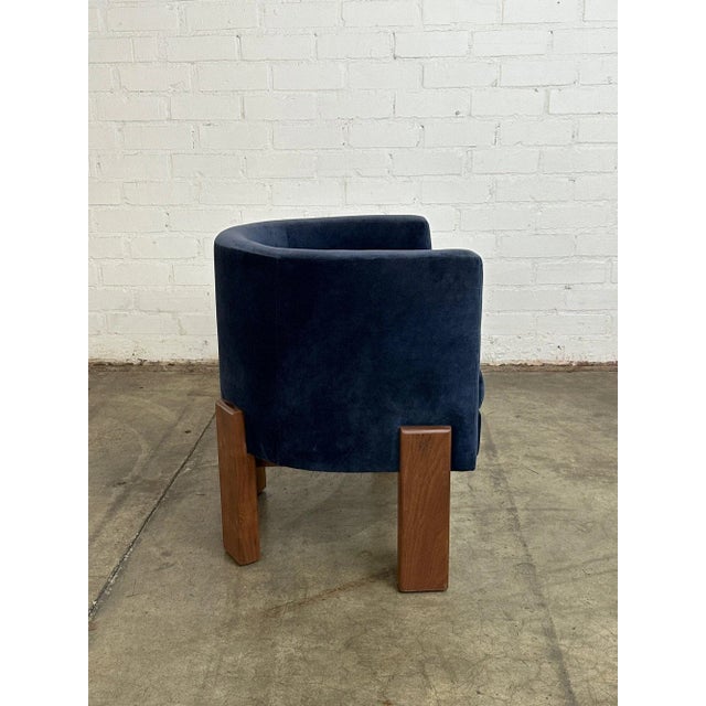 2020s Custom Lounge Chair in Blue For Sale - Image 5 of 8
