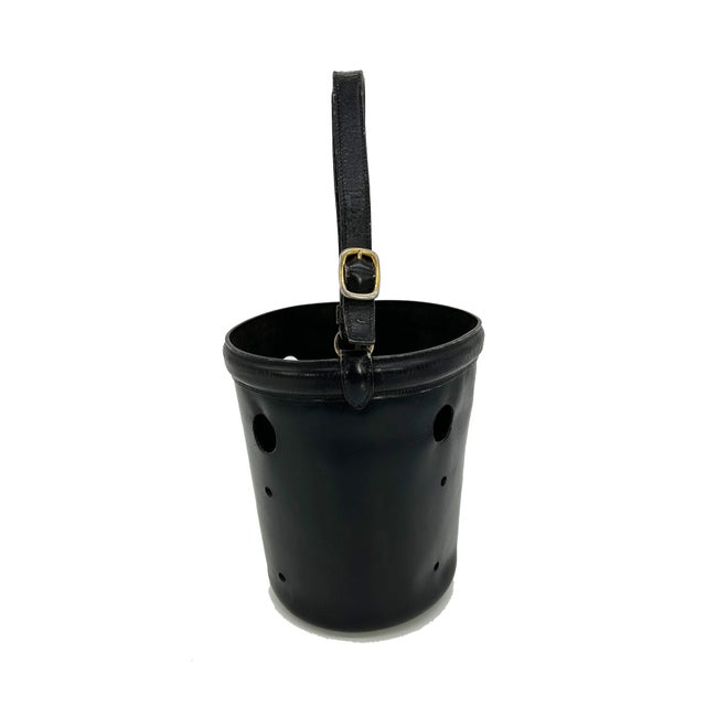 Animal Skin Hermes Vintage Black Box Calf Leather Mangeoire Bucket Bag For Sale - Image 7 of 12