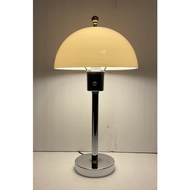 Italian Vintage 1960’s Space Age Chrome Lamps a Pair For Sale - Image 9 of 13