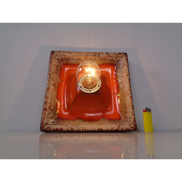 Beige Pop Art Ceramic Wall Lamp, Germany, 1970s For Sale - Image 8 of 15