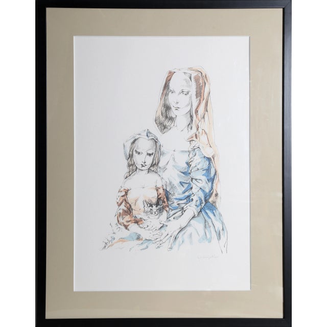 Mother and Child, Léonard Tsuguharu Foujita Lithograph For Sale