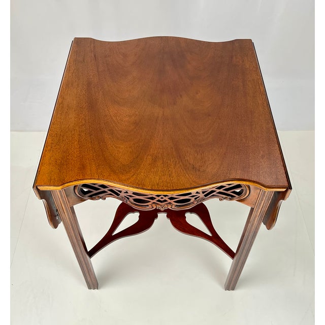 Vintage Baker Furniture Historic Charleston Chippendale-Style Mahogany Pembroke Drop-Leaf Table For Sale - Image 10 of 18