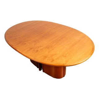 Mid Century Danish Modern Dining Table Cherry Oval Skovby Extension Conference For Sale