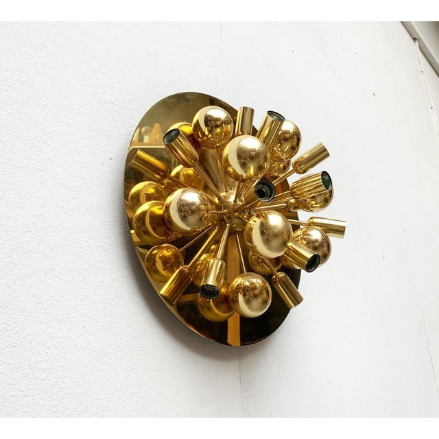 Mid-Century Modern German Brass Atomic Ceiling Lamp by Dorothee Becker for Cosack, 1970s For Sale - Image 12 of 18