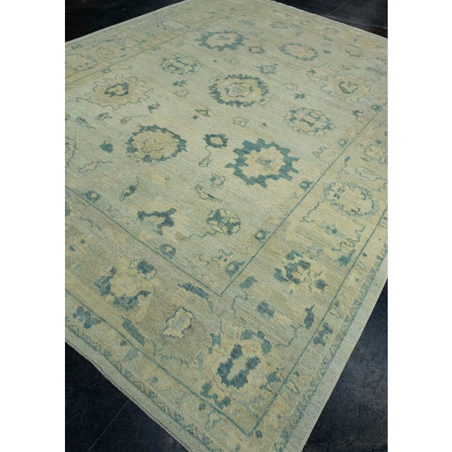 Turkish Turkish Oushak Rug 9'1" x 11'9" #18557 For Sale - Image 3 of 8