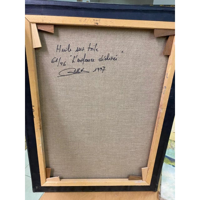 Gilbert Pauli, Enfance Déchirée, 1997, Oil on Canvas For Sale - Image 7 of 9