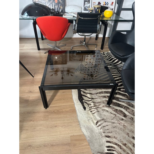 Glass and Metal Coffee Table by George Ciancimino for Mobilier International, 1975 For Sale - Image 11 of 13
