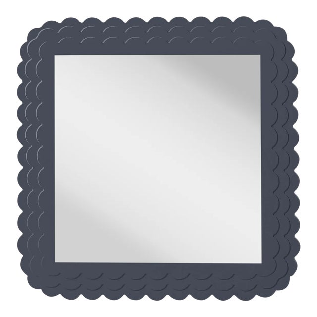 Fleur Home Carnival Krewe Square Mirror in Hale Navy, 48x48 For Sale