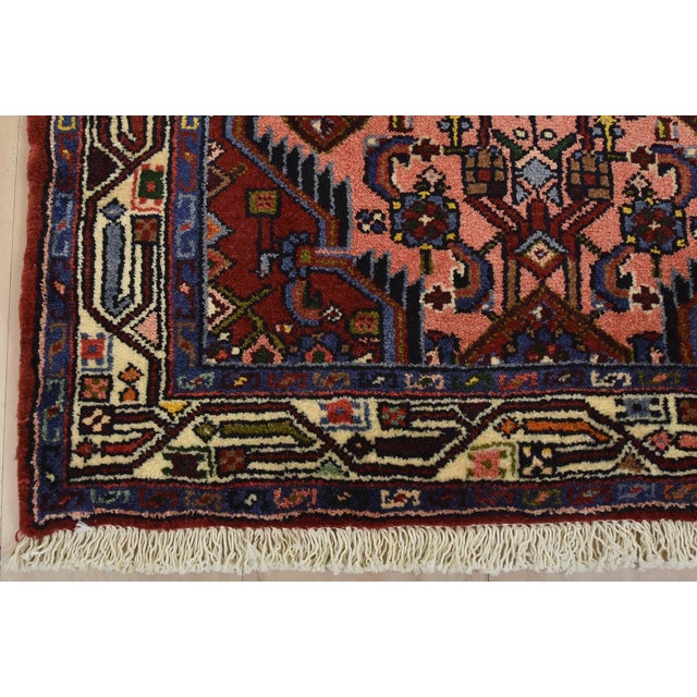 Hamedan Runner 2’8” X 9’6” Pink Wool Vintage Tribal Hand-Knotted Rug For Sale - Image 10 of 13