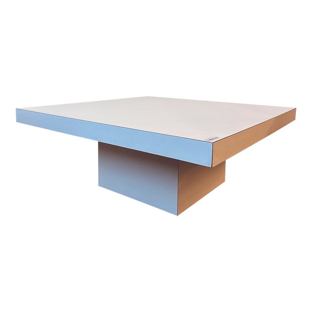 Post Modern White Laminate Parsons Coffee Table For Sale