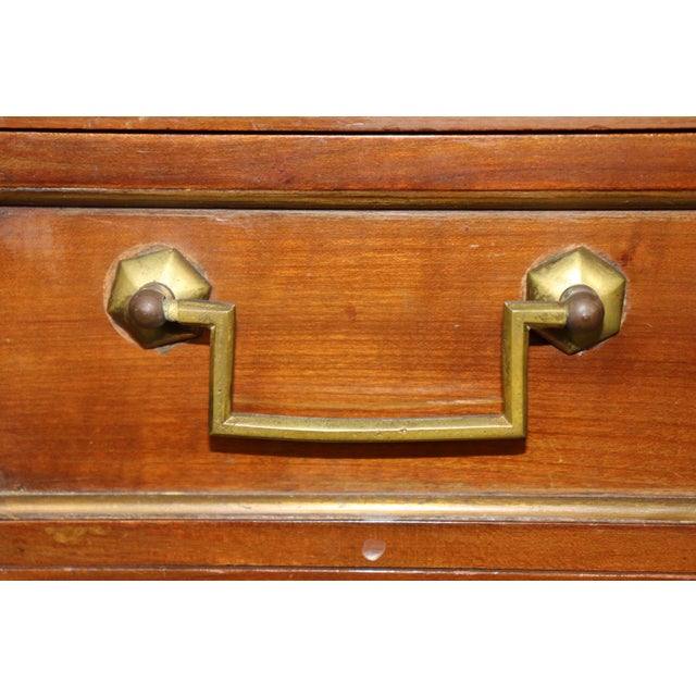 Louis XVI French Marble Top Brass Mounted Two Tier Console Table For Sale - Image 10 of 14
